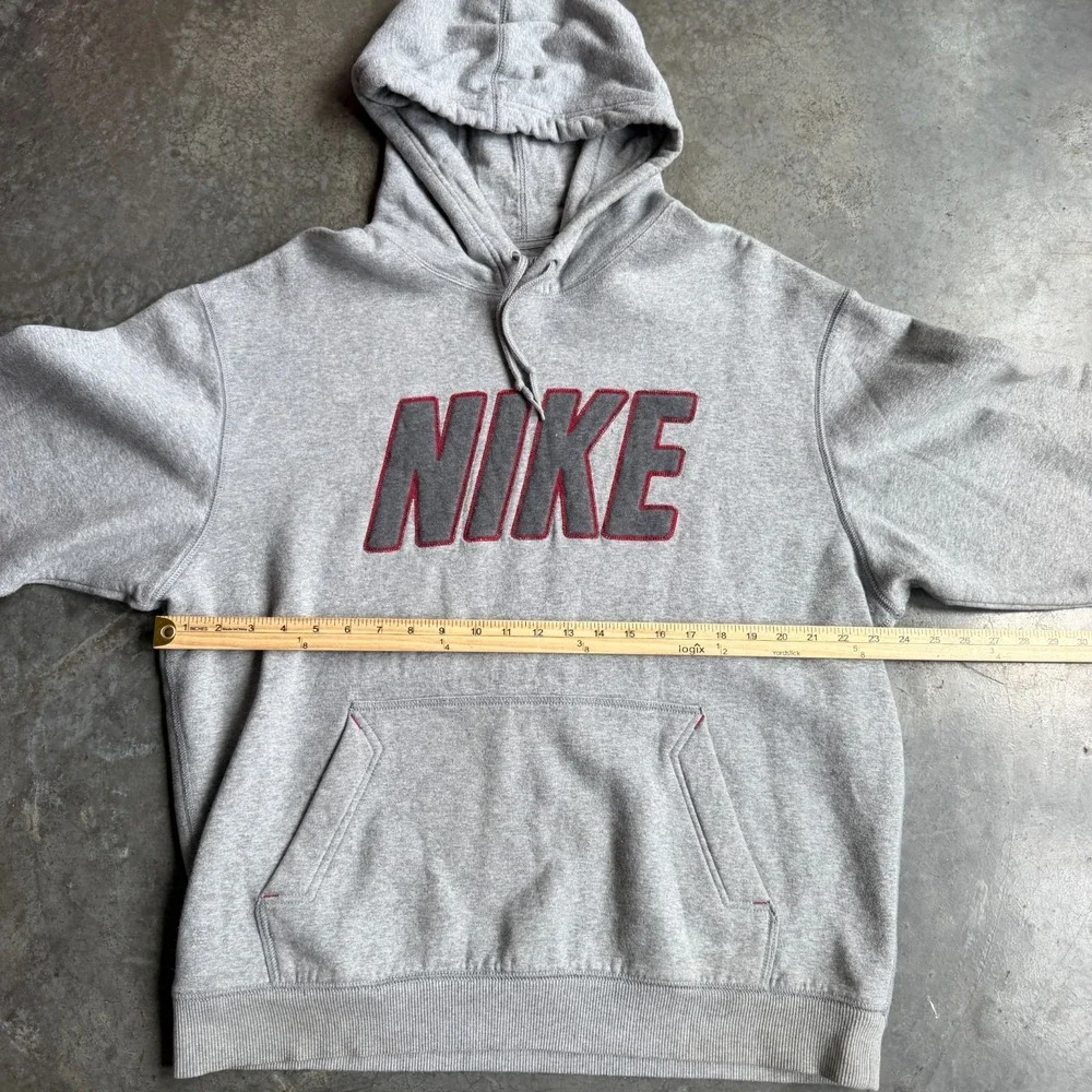 Vintage Y2K Nike Spellout Hoodie Sweatshirt Gray Mens XL 2000s Silver Tag 23x28